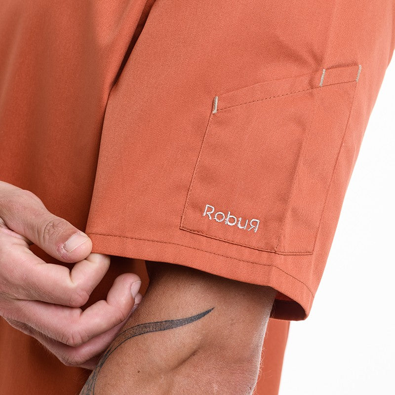 Veste de Cuisine Unisexe Terracotta Harti Manches Courtes - ROBUR - Image 6