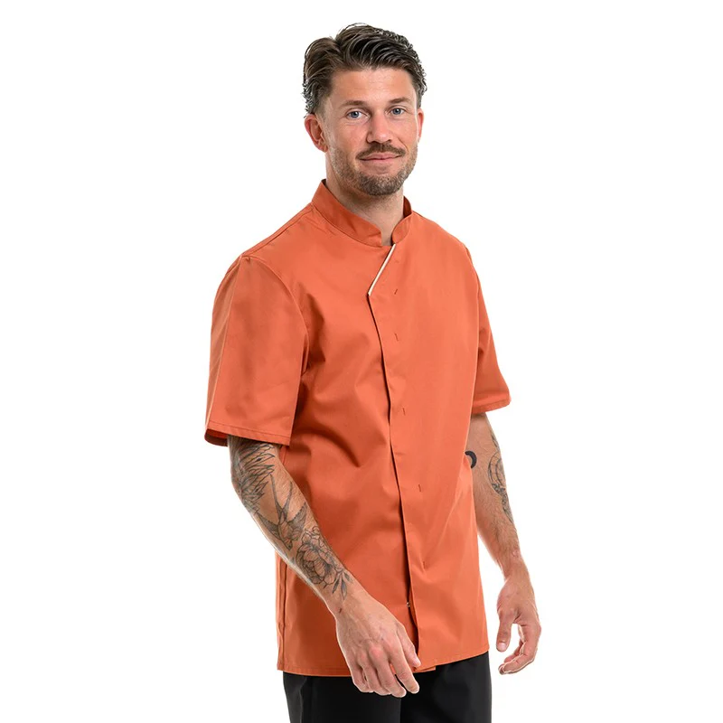 Veste de Cuisine Unisexe Terracotta Harti Manches Courtes - ROBUR - Image 7