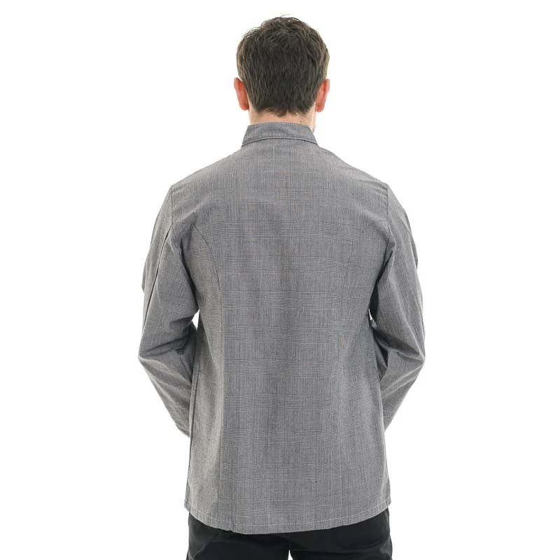 Veste de Cuisine Homme Manches Longues à Boutons Grise - EGOCHEF - Image 3