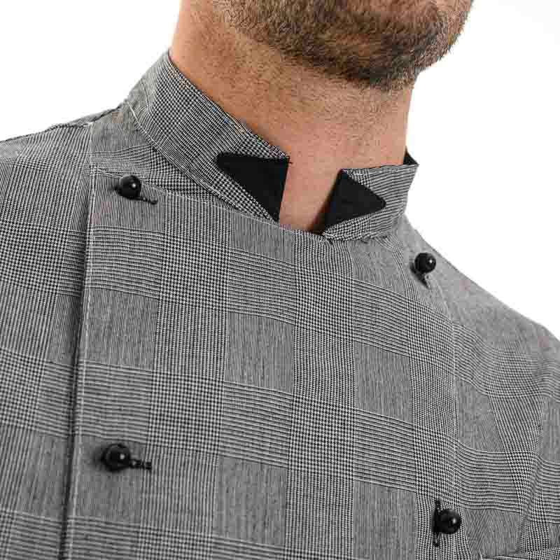 Veste de Cuisine Homme Manches Longues à Boutons Grise - EGOCHEF - Image 4