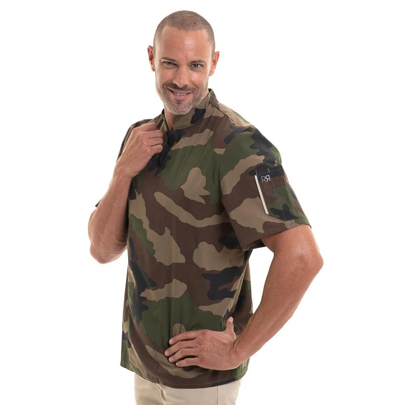 Veste de Cuisinier Nero Camouflage Manches Courtes - ROBUR - Image 2