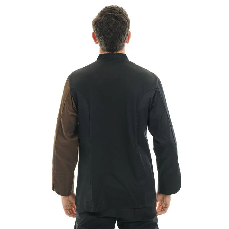 Veste de Pâtissier Marron et Noire - EGOCHEF - Image 3
