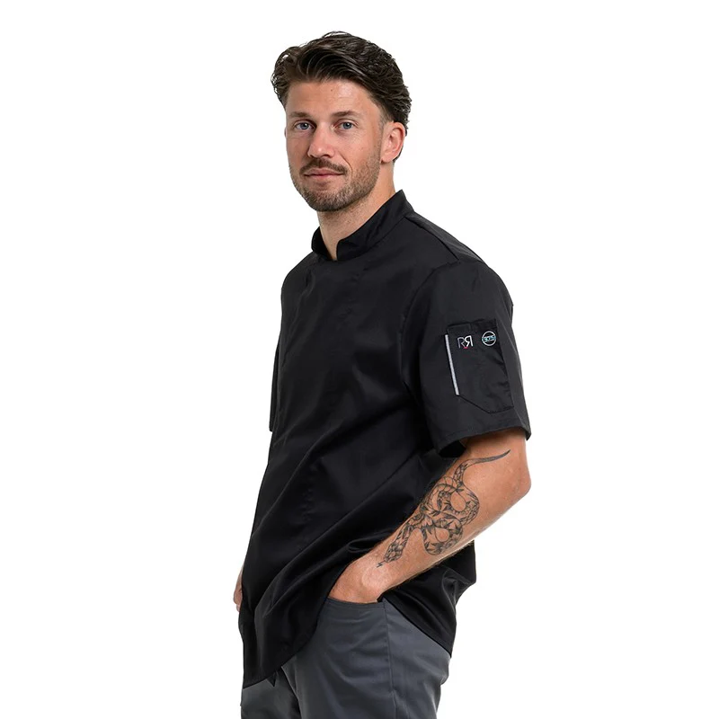 Veste de Cuisinier Nero 37.5 Noire Manches Courtes - ROBUR - Image 2