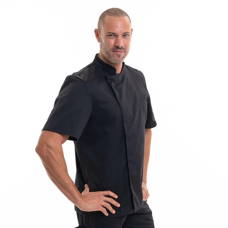 Veste de Pâtissier Nero Noire Manches Courtes - ROBUR - Image 2