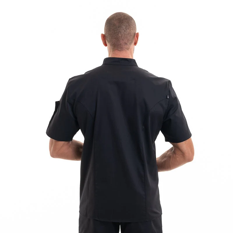 Veste de Pâtissier Nero Noire Manches Courtes - ROBUR - Image 3