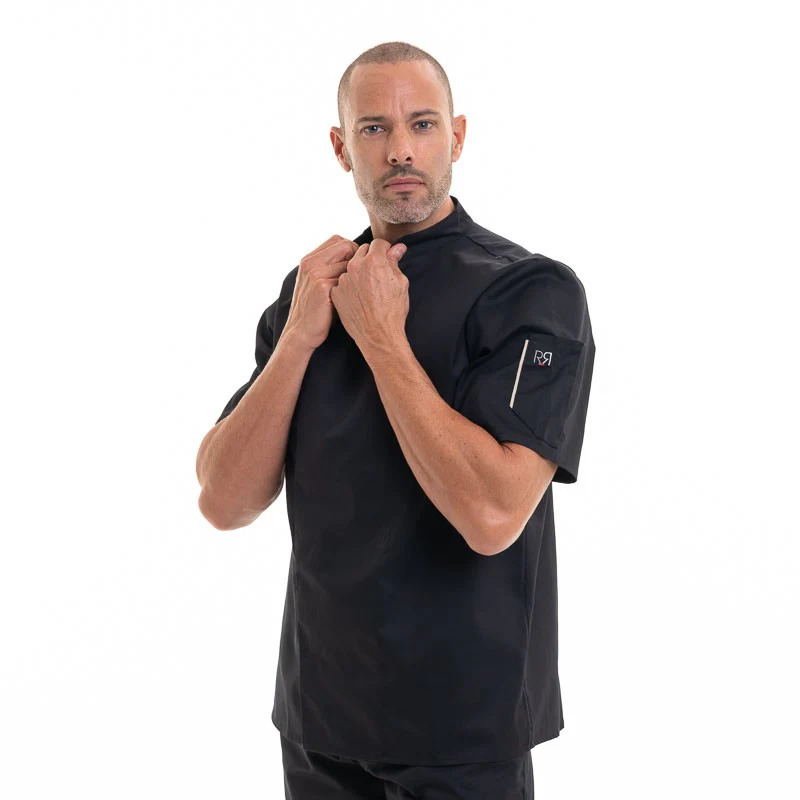 Veste de Pâtissier Nero Noire Manches Courtes - ROBUR - Image 4