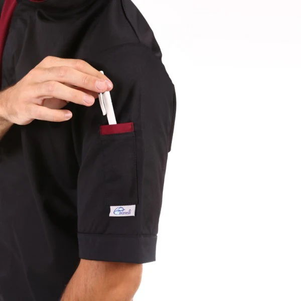 Veste de Pâtissier Homme Dual Noir Bordeaux - MANELLI - Image 4