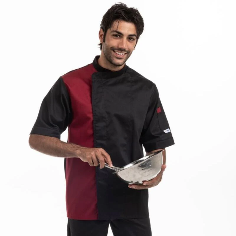 Veste de Pâtissier Homme Dual Noir Bordeaux - MANELLI - Image 5