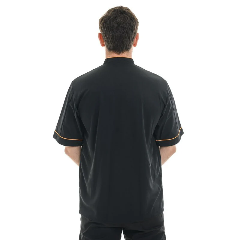 Veste de Pâtissier Noire Liseré Orange - MANELLI - Image 3