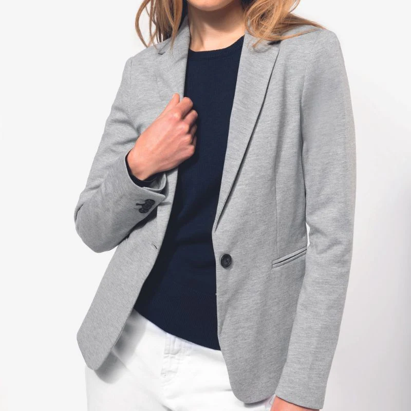 Veste de Service en Maille Femme Gris - KARIBAN - Image 4