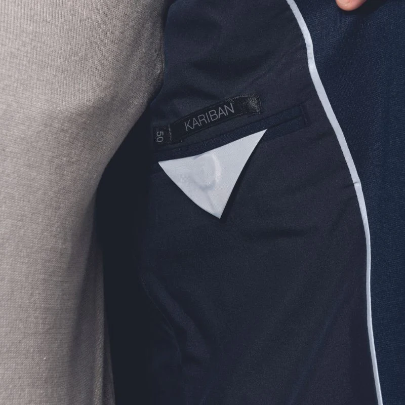 Veste de Service Homme en Maille Bleu - KARIBAN - Image 5