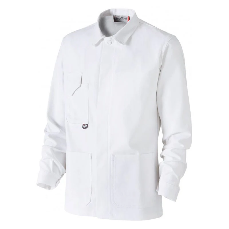 Veste de Travail Unisexe Blanche 100% Coton - MOLINEL