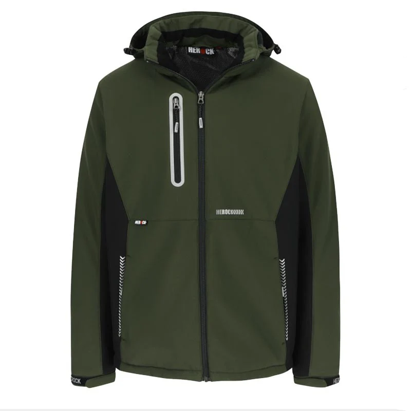 Veste de Travail Homme Softshell Doublée Micro-Polaire Taris Kaki - HEROCK - Image 2