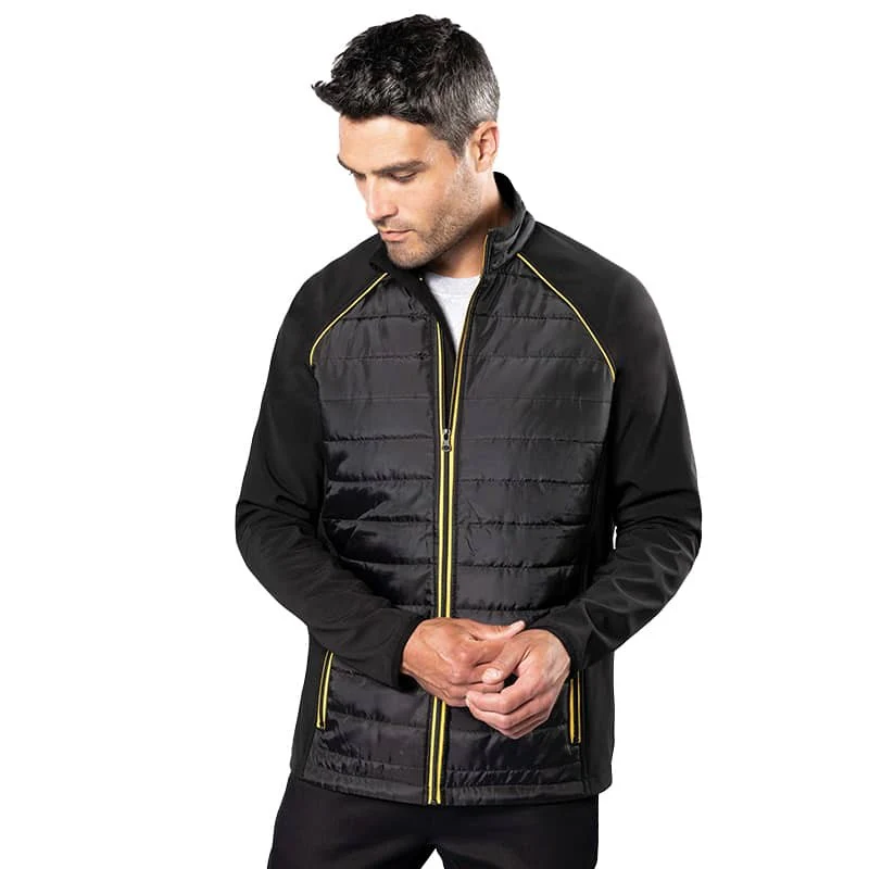 Veste de Travail Homme Softshell Liseré Jaune - KARIBAN - Image 3