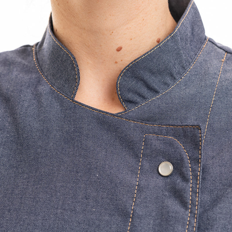 Veste de Cuisine Femme Manches Courtes Poche Jean - MANELLI - Image 5