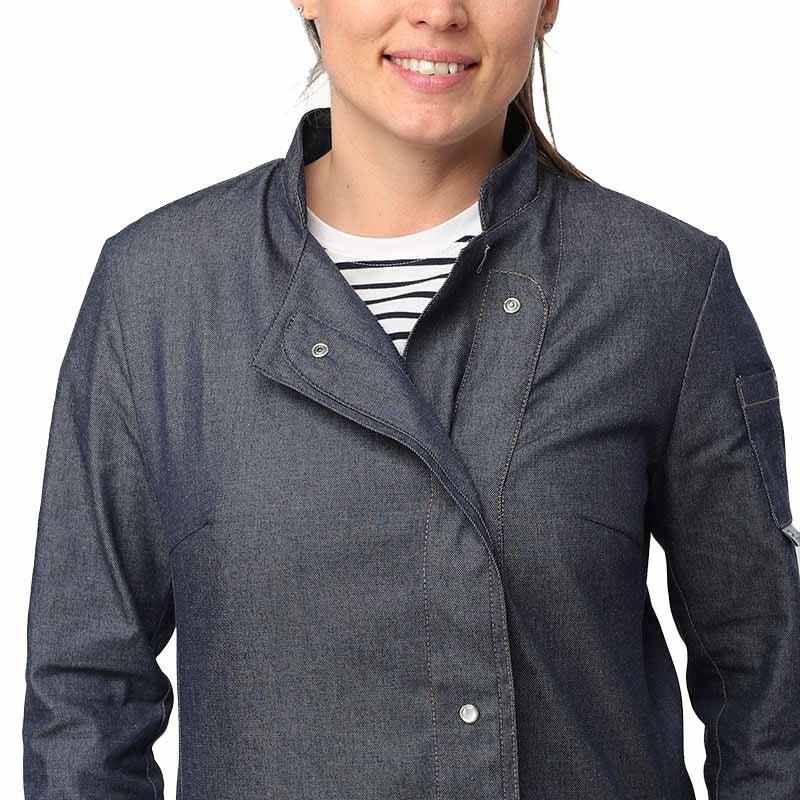Veste de Cuisine Jean Femme Manches Longues Poche - MANELLI - Image 2
