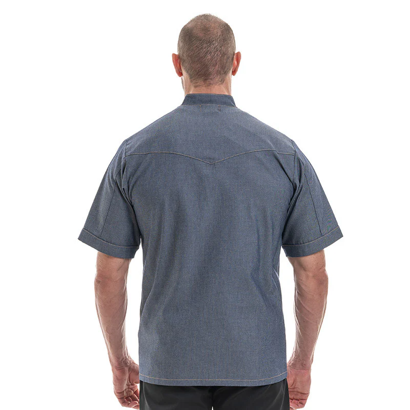 Veste de Cuisine Homme Manches Courtes Jean - MANELLI - Image 2