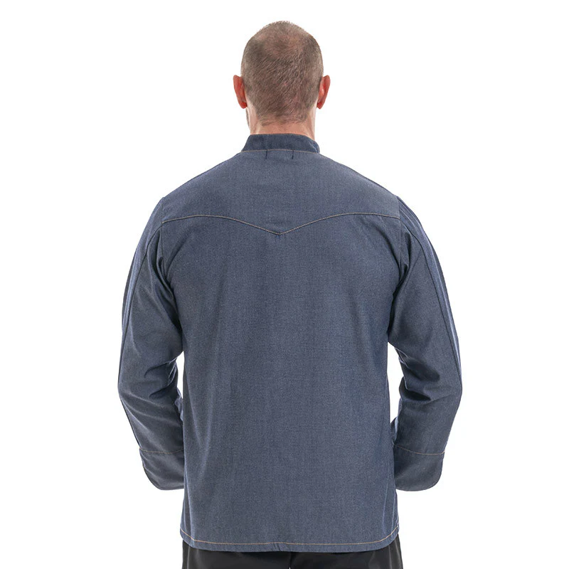 Veste de Cuisine Jean homme Manches Longues - MANELLI - Image 2