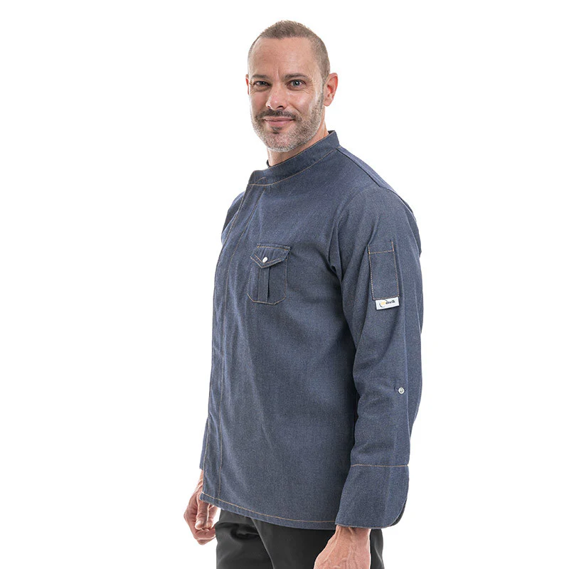 Veste de Cuisine Jean homme Manches Longues - MANELLI - Image 3