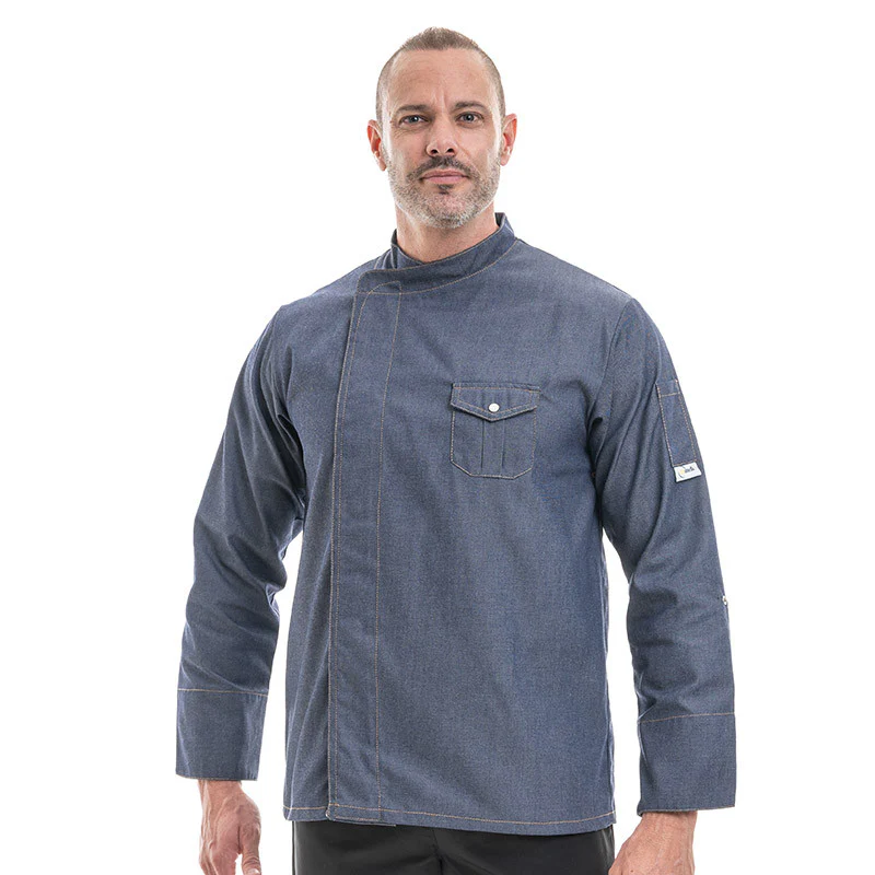 Veste de Cuisine Jean homme Manches Longues - MANELLI - Image 4