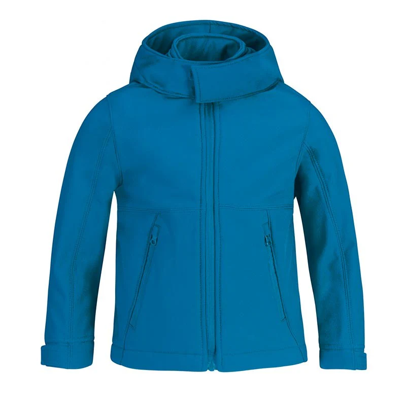 Veste Softshell 3 Couches Bleu à Capuche Amovible Enfant - B&C - Image 3