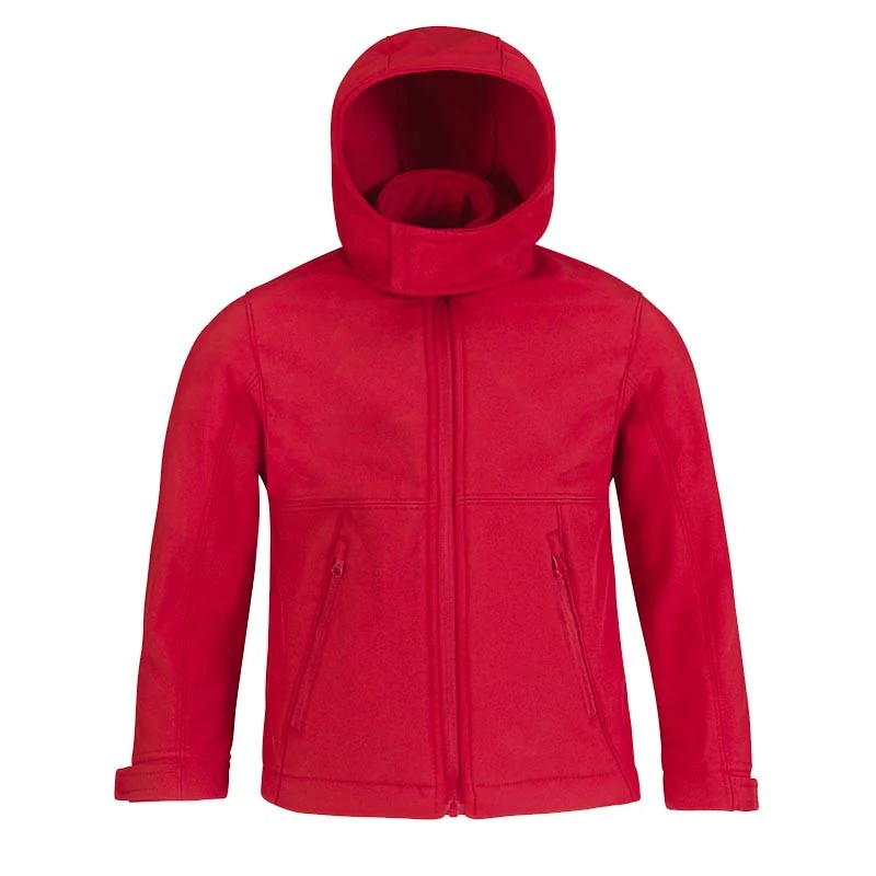 Veste Softshell 3 Couches Noire à Capuche Amovible Enfant - B&C - Image 6